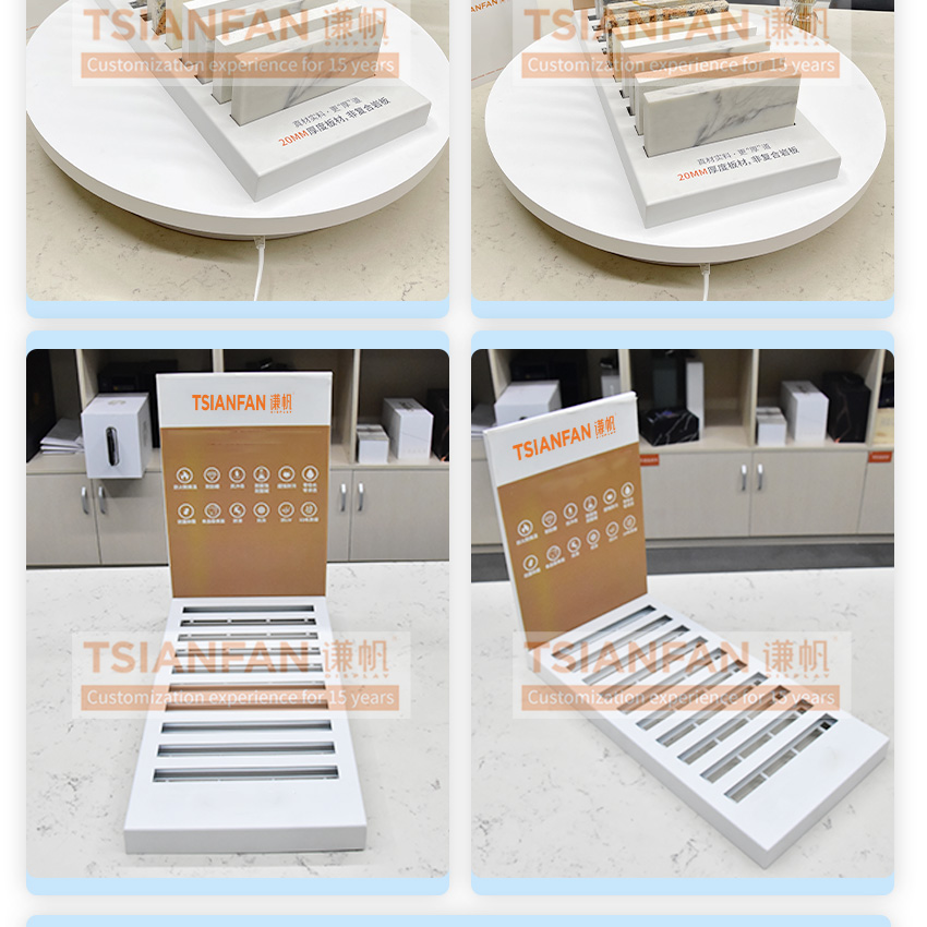 Wholesale Retail Quartz Sample Tabletop Racks Mosaic Granite Marble Artificial Stone Table Display Rack Countertop Tile Display
