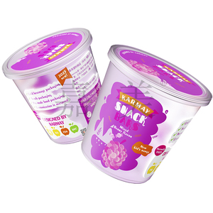 Tarro de dulces de Navidad transparente Barras de caramelo Embalaje Plástico 650g redondo color personalizado con tapa - Product Image 3