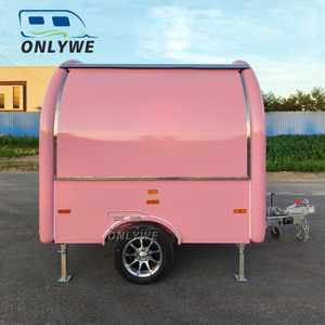 ONLYWE Remorque <span class=keywords><strong>de</strong></span> restauration rose personnalisée, camion <span class=keywords><strong>de</strong></span> restauration, remorque <span class=keywords><strong>de</strong></span> concession à essieu unique avec fenêtre <span class=keywords><strong>de</strong></span> service pour glaces, café et snacks - Product Image 4