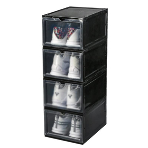 Meuble de rangement, étagère à chaussures, boîte à chaussures, étui transparent en plastique acrylique, sac transparent, blanc, pour salle de sport, pour enfants, pour cuisine, logo magnétique, style de construction - Product Image 3