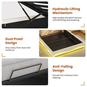 Đèn LED USB Kainice cho khung giường nền nâng thủy lực cỡ Queen bọc da thông minh có ngăn chứa đồ - Product Image 5
