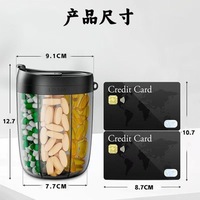 Grande boîte à pilules rotative en plastique à 6 compartiments avec séparateurs pour 7 jours, design bouteille d'eau portable, organisateur de médicaments haute capacité