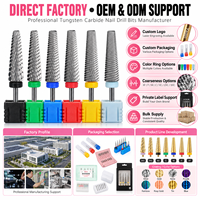 2.35mm mèches de forme conique étendue coupe croisée argent non revêtu meilleure qualité enlever les forets à ongles en carbure de tungstène en Gel dur