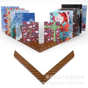 Expositor de tarjetas de madera, adorno de escritorio, organizador y decoración para tarjetas de felicitación y postales, expositor de madera maciza - Product Image 1