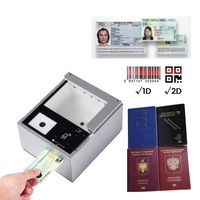 Automático Hotel KIOSK NFC RFID Smart IC ID Card Lector de documentos PDF417 Licencia de conducir OCR MRZ Imagen de página completa Escáner de pasaporte