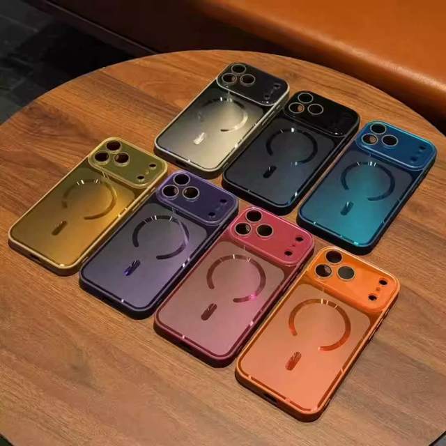 Fashion 100% Fit Luxury Electroplating Matte Shockproof Magnetic Mobile Phone Clear Case for 17/Air 16/15/14/13/12/11 Pro Max