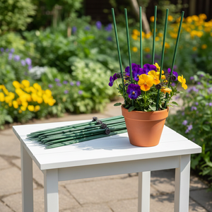 Bâtons de bambou de 60 cm pour le soutien des plantes, diamètre de 5 mm, teints en vert - Vente en gros pour les agriculteurs, bâtons pour fleurs - Product Image 1