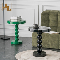 Table d'appoint blanche de style crème moderne pour hôtel salon chambre à coucher petite table d'angle ronde en bois à la mode