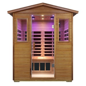 Sauna a Infrarossi Lontani per Quattro Persone in Legno di <span class=keywords><strong>Kaya</strong></span> con Luce Rossa e Infrarossi Vicini per Esterni - Product Image 2