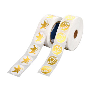 Etiquette ronde en feuille d'or imprimée avec logo de marque personnalisé étiquettes étanches autocollants en papier adhésif pour emballage - Product Image 5