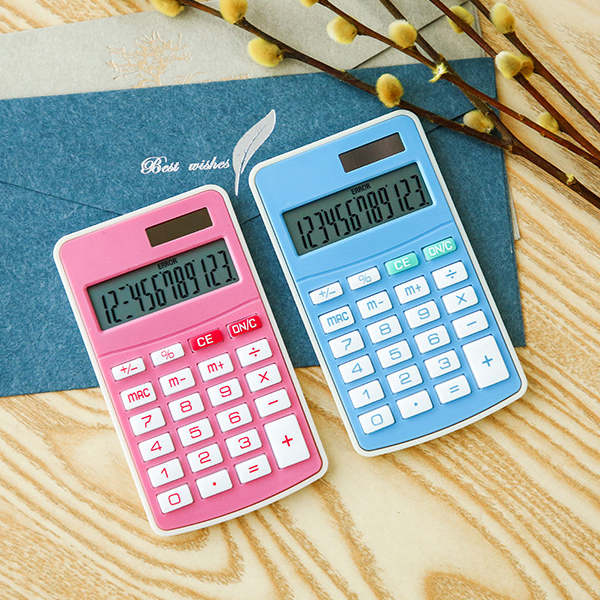Large Screen Solar Power Calculator Plastic Scientific Calculator 12 Digit Desktop Dual Power Calculator