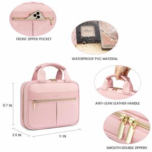 Trousse de toilette pour femmes avec fonction 360° °   Crochet rotatif à double fermeture éclair en forme de U, PVC imperméable pour le rangement de cosmétiques et de maquillage - Product Image 6