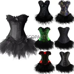 Womens Sexy Burlesque Bustier FANCY DRESS Party Costume Corset&Tutu costume