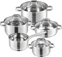Ensemble de casseroles modernes en acier inoxydable à usage domestique avec thermomètre UCC Life Batterie de cuisine à induction avec poignées en métal
