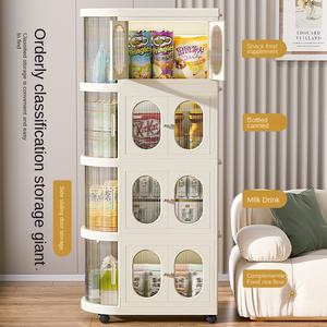 Armoire pliante à volets roulants LYGD, armoire de rangement pliable pour produits pour bébés, grande capacité de rangement et chariot de rangement rotatif - Product Image 2