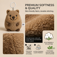 Porte-clés en peluche personnalisé de haute qualité, porte-clés en peluche de capybara de dessin animé, jouet en peluche super doux rembourré de coton PP, cadeau