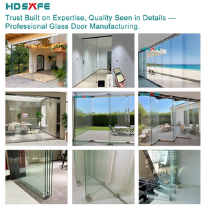HDSAFE Cửa Kính Không Khung 8-12Mm Cửa Nội Thất Nhà Bếp Văn Phòng Vách Ngăn Cửa Trượt Kính Xếp Chồng Lên Nhau 4 Tấm Tường - Product Image 4
