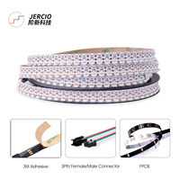 JERCIO-Tira de luces LED de emisión lateral 4020 SMD RGB, IC integrado, direccionable individualmente, XT1603, para luz ambiental