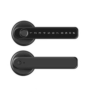Serrure de porte numérique intelligente à déverrouillage à une touche, en alliage de zinc, déverrouillage par empreinte digitale, WiFi, pour porte en bois, intérieur/extérieur, porte d'entrée - Product Image 2