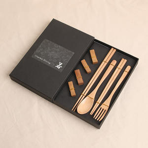 Set di scatole regalo per <span class=keywords><strong>posate</strong></span> in legno bacchette resto, cucchiaio, forchetta, Set di bacchette con custodia - Product Image 2
