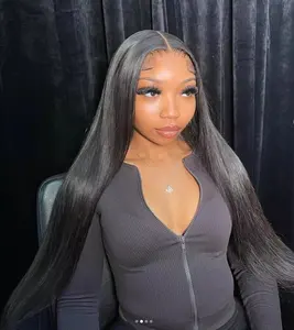 Natural Virgin Brazilian HD Human Hair Lace Front straight Wigs Cheap Cuticle Aligned Lace Frontal Wigs