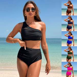 Bikini de un solo hombro Traje de baño Mujer Europa y los Estados Unidos Transfronterizo Nuevo 2024 Secado rápido Separado Sexy Bikini Mayorista - Product Image 2