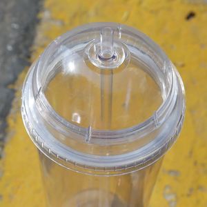 Bouteille d'eau isotherme double paroi en plastique sans BPA de 20 oz pour étudiants avec paille - Product Image 3