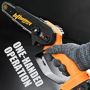 6-Inch Gele Draadloze Kettingzaag Met Hoge Hardheid Verstelbare Ketting Afneembare Batterij Multifunctioneel Voor Boomsnoei En Houtwerk - Product Image 2