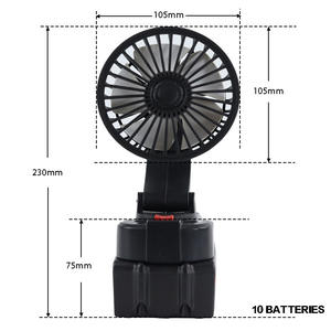 พัดลมไฟฟ้าพกพา Kam 21V Max ใช้แบตเตอรี่แบบชาร์จได้ สำหรับใช้งานกลางแจ้ง สีดำ มอเตอร์ DC - Product Image 5