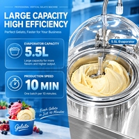 Machine à gelato à 4 saveurs à agitation continu pour les entreprises, congélateur vertical automatique à vitesse variable pour crème glacée dure en vrac
