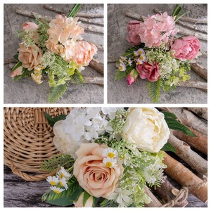 Bouquet de fleurs artificielles Audrey Rose en tissu tissé plastique, décoration d'intérieur, accessoires de mariage CF01332 - Product Image 3