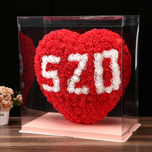 Boîte à roses pour cadeau, fleur éternelle en mousse, cœur de pêche, cadeau pour petite amie, <span class=keywords><strong>520</strong></span>, Saint-Valentin, mariage, anniversaire, Saint-Valentin - Product Image 1