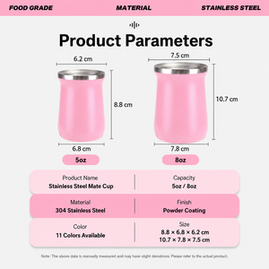 Venta al por mayor: Taza de metal de acero inoxidable 304 de doble pared con aislamiento al vacío de 5 y 8 oz para <span class=keywords><strong>mate</strong></span> paraguayo, ideal para té caliente. - Product Image 2