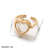 Bague personnalisée en forme de cœur avec pendentif ouvert, boîte à bijoux pour femmes, bagues statement avec charme en zircon coloré, bijoux de mode pour femmes, bricolage