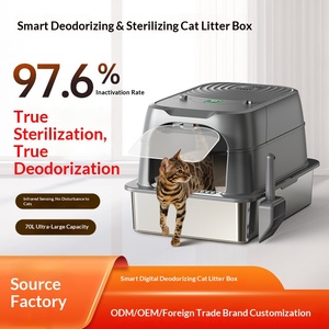Lettiera <span class=keywords><strong>per</strong></span> <span class=keywords><strong>Gatti</strong></span> Quadrata Completamente Chiusa in Acciaio Inossidabile, Spessa e Extra-Large, con Fondo Antiaderente - Bestseller Transfrontaliero - Product Image 3