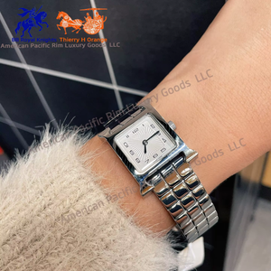 Montre rectangulaire pour homme H Brand, nouvelle collection 2024, double cadran, fuseau horaire, mécanique, bracelet en cuir inversé, quartz - Product Image 6