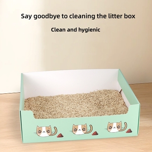 Litière pour <span class=keywords><strong>chat</strong></span> portable 2026, nouvelle boîte à litière jetable écologique en <span class=keywords><strong>papier</strong></span> biodégradable, capacité 65L, rectangulaire, facile à utiliser pour les chats - Product Image 6