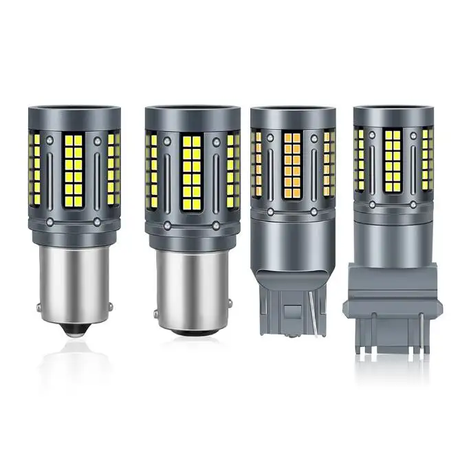 أبيض عنبر أحمر لا يوجد خطأ لا توجد إشارة اضاءة 1156 ba15s 84 SMD 2016 PY21W BAU15S 3156 7440 W21W سيارة بموصل كان إشارة انحراف DRL