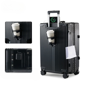 Valise à cadre en néoprène semi-aluminium 20 pouces 24 pouces, bagage de voyage résistant à l'usure, valise à roulettes avec serrure à code, bagage à main 114 - Product Image 3