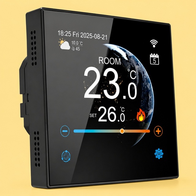 Home WiFi Smart Thermostat Digital TFT Color Touch Screen Electrical/Water Floor Heating Thermostat with Energy Monitoring