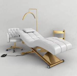 Table de massage électrique moderne en cuir PU, réglable, incurvée, pliable, lit de cils portable, mobilier de spa et salon, prix d'usine - Product Image 1