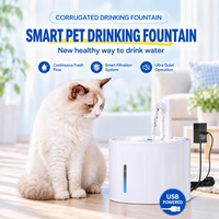 Fontaine à eau automatique sans fil pour animaux de compagnie de 2,5 L, distributeur d'eau rechargeable pour chat et chien, fontaine à eau pour animaux de compagnie