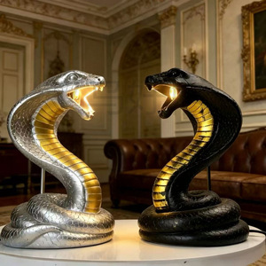 Cobra Night <b>Light</b> Resin <b>USB</b> <b>LED</b> Desk Lamp Warm White Tap Control Animal Shape Decorative Ornament for Halloween Party - Product Image 2