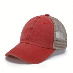 Gorra de malla de algodón vintage personalizada con logo bordado, estilo retro, tipo duckbill, suave, lavada, tipo trucker, regalo promocional - Product Image 3