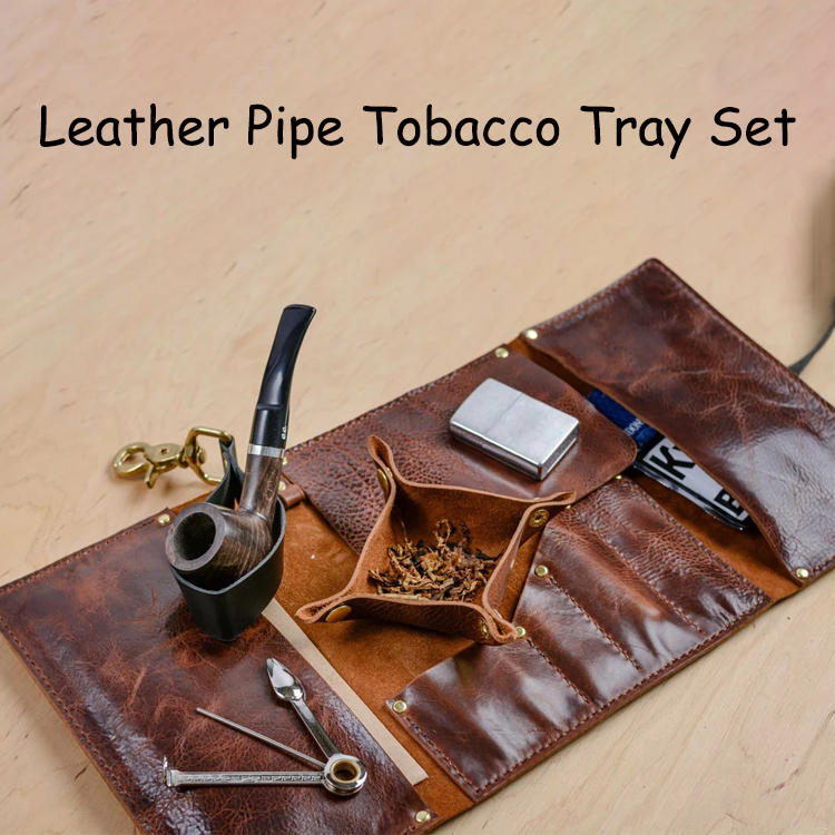 pipe tobacco tray Personalized Leather Smoking Pipe Pouch Tobacco Rolling Trays Cigarette  Cigar Bag Gifts Set Leather Empty Tobacco Roll up Pouch