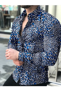 <span class=keywords><strong>Camicie</strong></span> floreali a maniche lunghe da <span class=keywords><strong>uomo</strong></span> slim fit con stampa floreale autunnale - Product Image 3