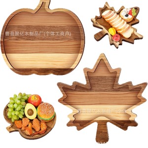 Wooden Deli <b>Snack</b> Board Acacia Wood <b>Tray</b> Maple Apple Turkey Pattern Serving Platter For Party Fruit And <b>Snacks</b> - Product Image 5
