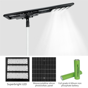 Lampadaires solaires tout-en-un avec boîtier de batterie mobile et panneau solaire monocristallin bifacial - Product Image 2