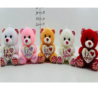 Mini ours rouges en peluche super doux pour la Saint-Valentin bourrés de coton PP