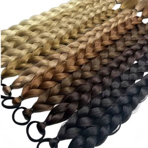 Extension per <span class=keywords><strong>capelli</strong></span> a coda di cavallo intrecciata sintetica da 24 pollici più venduta per donna, accessori per <span class=keywords><strong>capelli</strong></span> in fibra resistente alle alte temperature, all'ingrosso - Product Image 6
